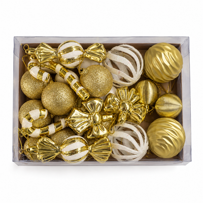 Gold & White Christmas Tree Ornament Set | Mr Panda