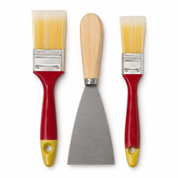 3-Piece Paint Brush and Putty Scraper Set