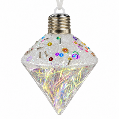 Diamond Christmas Ornament with Iridescent Tinsel | Mr Panda