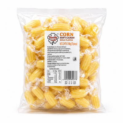 Double Luck Corn Soft Candy Milk Flavor 880g – 70 Pieces