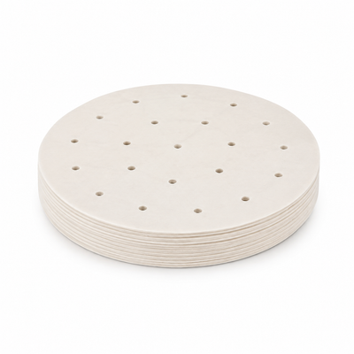 Round Perforated Bamboo Steamer Paper Liners | MrPanda