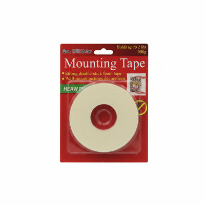Heavy Duty Double-Sided Foam Mounting Tape Roll 1mm Thick – Strong Adhesive Wall Mount Tape for Pictures, Decorations & Home DIY