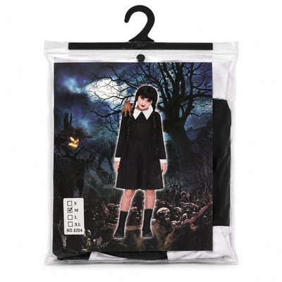 Kids’ Wednesday-Inspired Halloween Costume – Size Medium