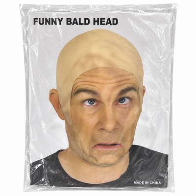 Funny Bald Head Costume Cap – Adult Novelty Mask