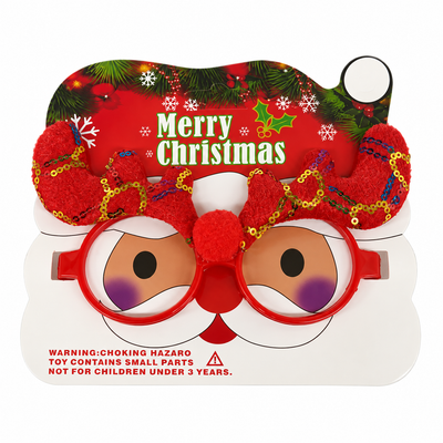Christmas Reindeer Glasses with Sequin Antlers | Mr Panda