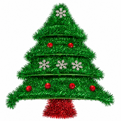 Green Tinsel Christmas Tree Hanging Decoration | Mr Panda