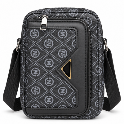 Patterned Multi-Compartment Crossbody Bag