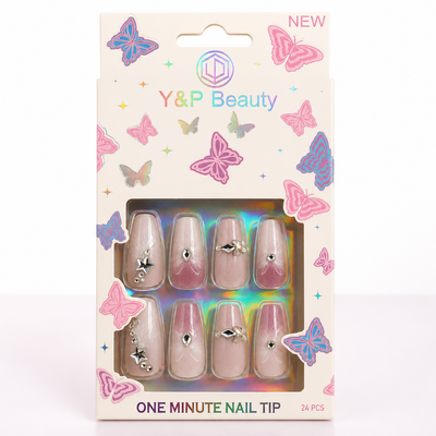 Y&P Beauty One Minute Nail Tip – 24 Piece Press-On Nail Set