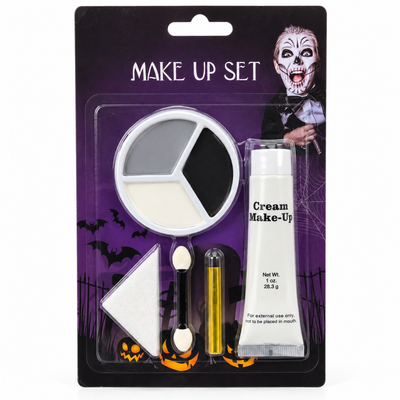 Halloween Black, White & Grey Cream Makeup Set