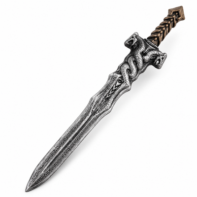 Halloween Snake Sword Prop – Silver Fantasy Costume Accessory