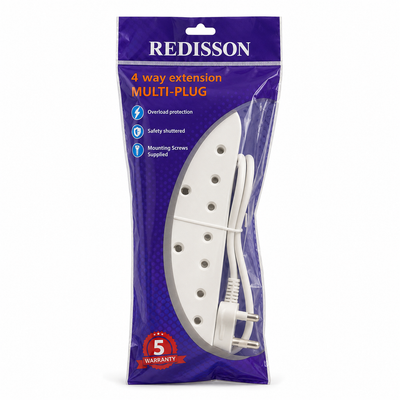 Redisson 4-Way Extension Multi-Plug – White | MrPanda