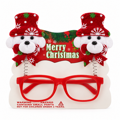 Red Christmas Novelty Glasses with Festive Characters | Mr Panda