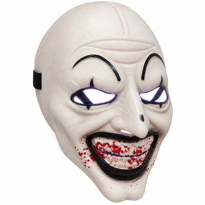 Scary LED Light-Up Halloween Mask – White Horror Costume Mask