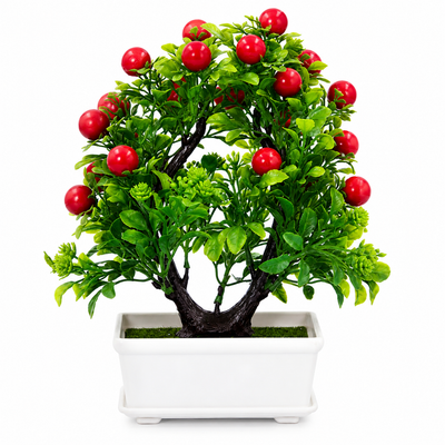 Artificial Potted Cherry Bonsai Plant