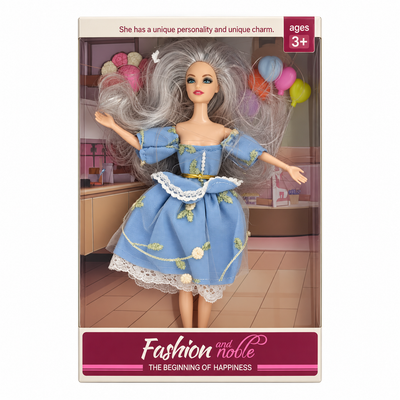 Fashion and Noble Doll in Blue Floral Dress | Mr Panda