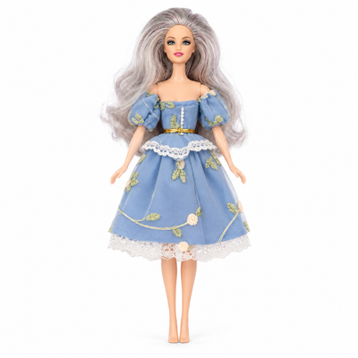 Fashion and Noble Doll in Blue Floral Dress | Mr Panda