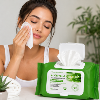 Victoria Forever Aloe Vera Cleansing Tissues – Makeup Wipes 120 Pieces