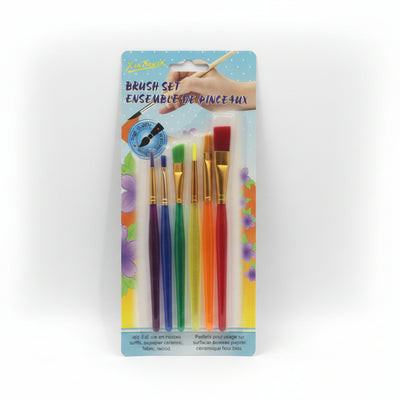 Multi-Purpose Artist Paint Brush Set - 6 Pc