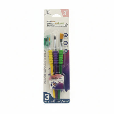 children's art paint brush set - 3 Pc