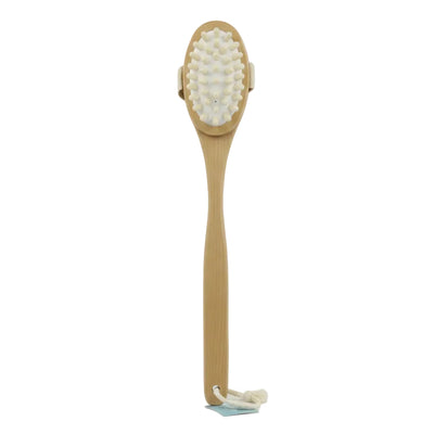 Long-Handled Wooden Bath Brush and Body Massager