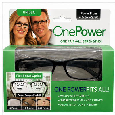 OnePower Adjustable Focus Reading Glasses – Unisex