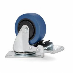 3-Inch Swivel Caster Wheel with Brake – Blue