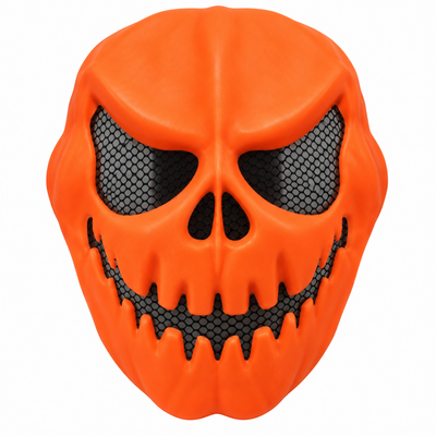 Orange Halloween Skull Face Mask | Scary Costume Mask