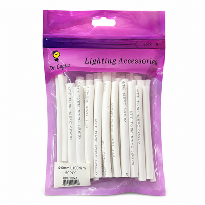 Dr.Light 6mm × 100mm White Heat Shrink – 50 Pack