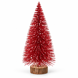 15 cm Glitter Christmas Tree with Wooden Base | 3 Colours