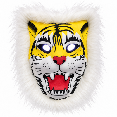 LED Light-Up Tiger Face Mask with Faux Fur Trim