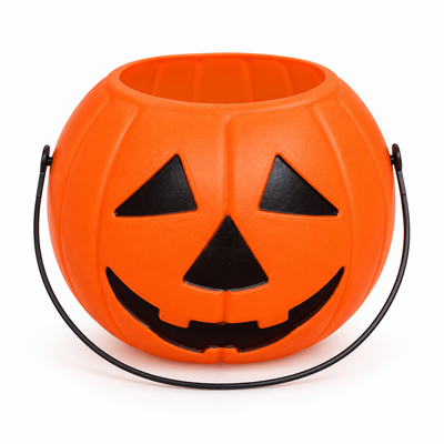 Halloween Pumpkin Trick-or-Treat Bucket with Handle