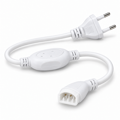 White 2-Pin LED Strip Light Power Connector | Mr Panda