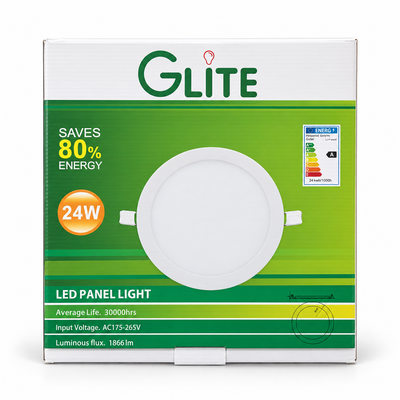 Glite 24W Round Recessed LED Panel Light – 3000K