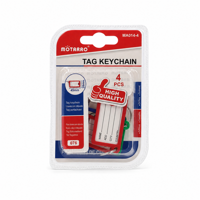 Motarro Tag Keychain – 4-Piece Assorted Colour ID Label Set