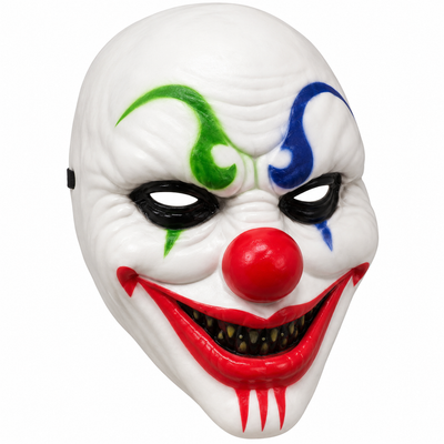 Scary Clown Full-Face Halloween Costume Mask – White