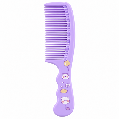 Purple Wide-Tooth Hair Comb with Bear Design | Mr Panda