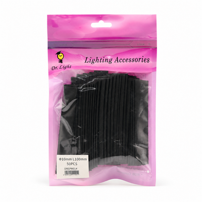 Black Heat Shrink Tubing 10mm × 100mm – 50 Pack