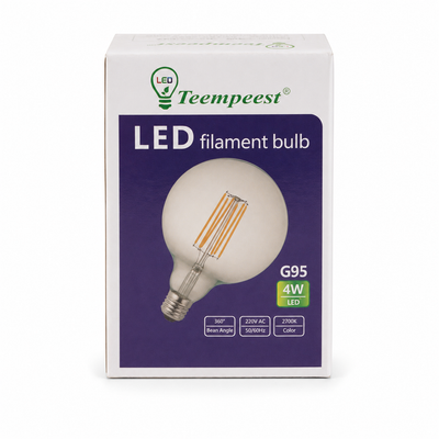 Teempeest G95 4W Amber LED Filament Bulb – 2700K