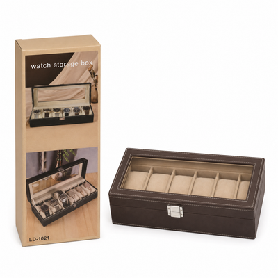 6-Slot Watch Storage Box – Display and Organiser Case