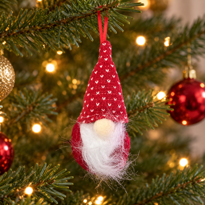 Mini Christmas Gnome Hanging Decoration – Red and White
