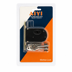 AIYI Ellipse Gate Mortice Lock with 2 Keys – Black
