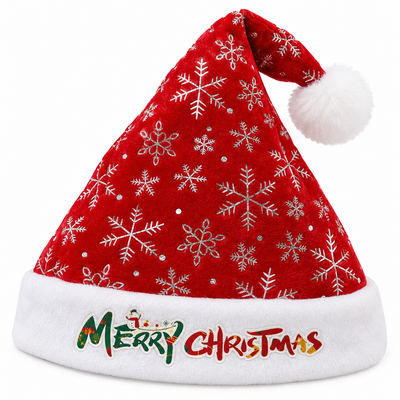 Red Snowflake Christmas Santa Hat | Mr Panda