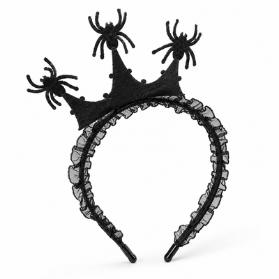 Halloween Black Spider Lace Headband – Spooky Costume Accessory