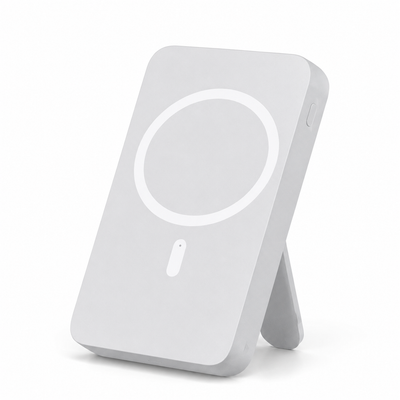 Magnetic Wireless Power Bank with Built-In Cables and Foldable Stand