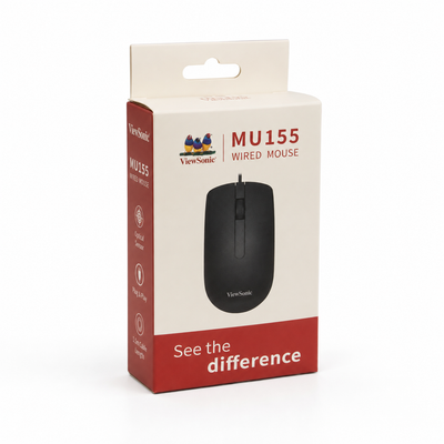 ViewSonic MU155 USB Wired Optical Mouse – Black