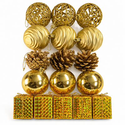 Gold Christmas Tree Ornament Set | Mr Panda