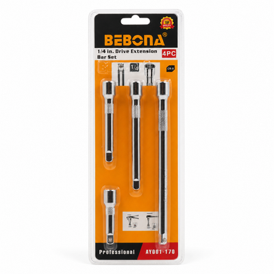BEBONA 4-Piece 1/4-Inch Drive Extension Bar Set