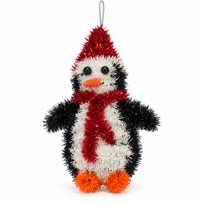 Christmas Tinsel Penguin Hanging Ornament | Mr Panda