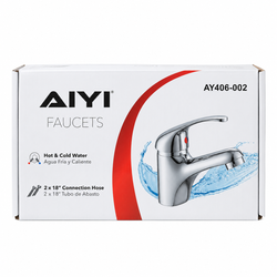 AIYI Chrome Basin Mixer Tap with 2 Connection Hoses – AY406-002