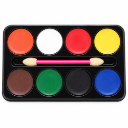 8-Colour Washable Face Paint Set with Applicator